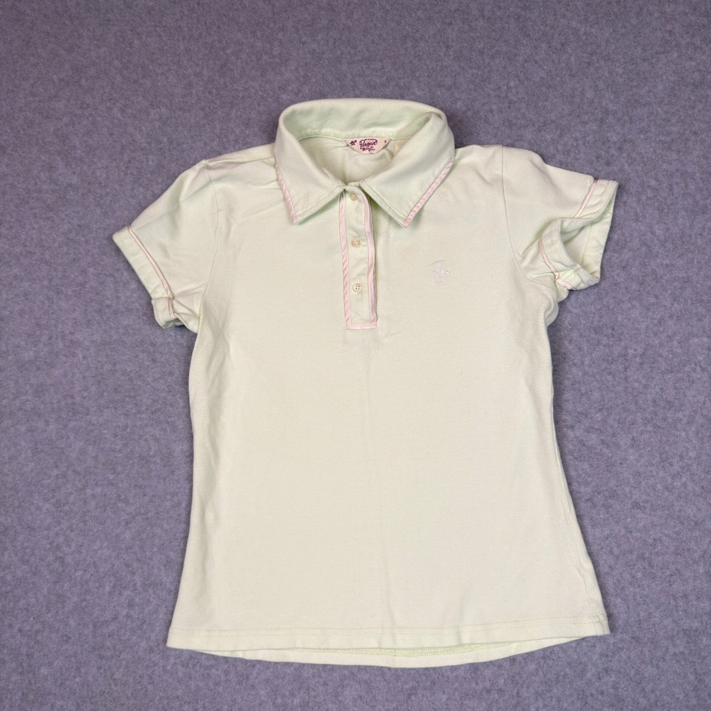 Original Penguin Womens S Polo Shirt Green Short Sleeve Pique Preppy Y2K Golf
